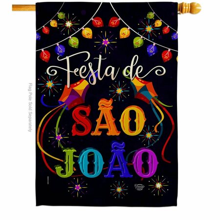 CUADRILATERO Festa de Sao Joao do Celebration Junina Double-Sided Garden Decorative House Flag, Multi Color CU3900537